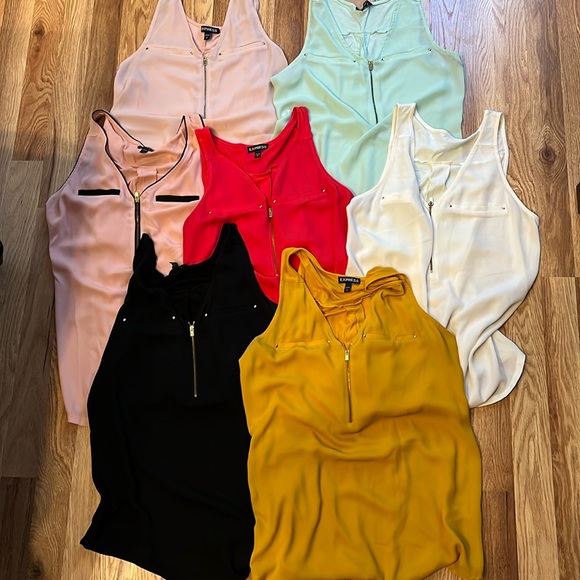 Express Tops - SEVEN EUC Express Sleeveless Front-Zip Blouses